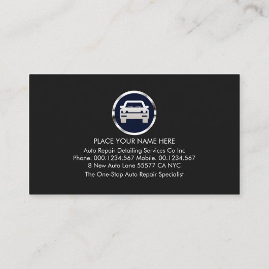 Silver Chain-Wheel Sprocket Spanner Auto Repairs Visitenkarte (Rückseite)