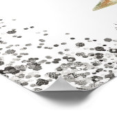 Silver Champagne 25. Hochzeitstag Willkommen Poster (Ecke)