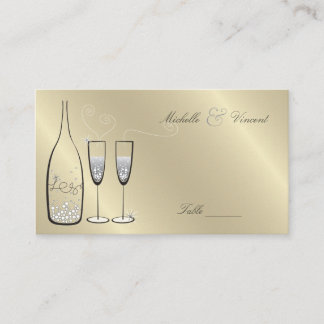 Silver Champagne Hochzeitstag Platzkarten