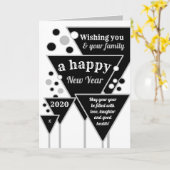 Silver Champagne, Neujahrsgrüße Karte (Gelbe Blume)