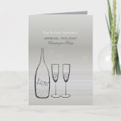 Silver Champagne New Year Elegante Holiday Party Einladung (Vorderseite)