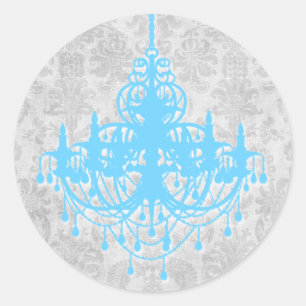 Silver Chandelier Breeze Round Stickers