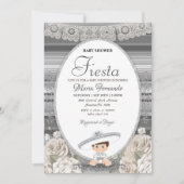 Silver Charro Baby Shower Fiesta Einladung (Vorderseite)