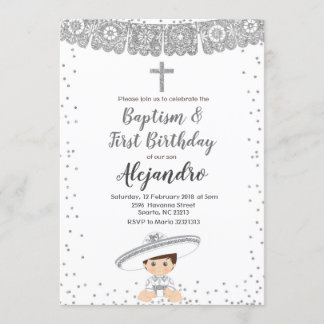 Silver Charro Boy Taufe und Einladung zum Geburtst