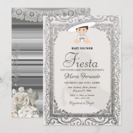 Silver Charro Fiesta Kinderdusche Einladung
