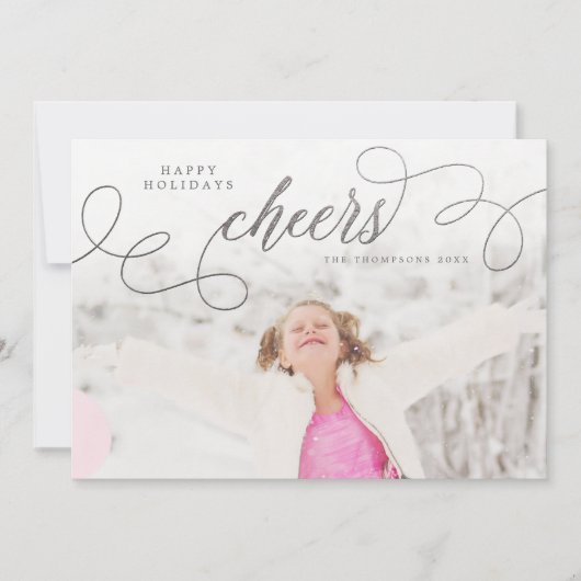 Silver Cheats Weihnachts-Foto Grußkarten Feiertagskarte (Vorderseite)