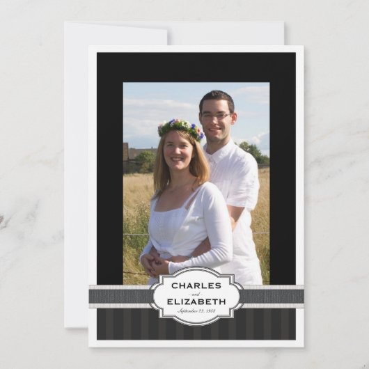 Silver Chic Foto 25. Hochzeitstag Party Einladung (Vorderseite)