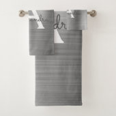 Silver Chic Glam Metallic Monogram Badhandtuch Set (Insitu)