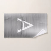 Silver Chic Glam Metallic Monogram Handtuch (Handtuch)
