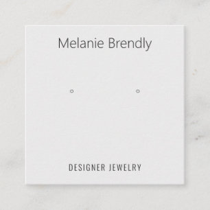 Silver Chic Schmuck Earring Display Business Card Quadratische Visitenkarte