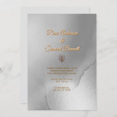 Silver Chic Wedding Einladung (Vorne/Hinten)