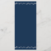 Silver Chirstmas Fee leichte Winter Wedding Menu Programm (Rückseite)