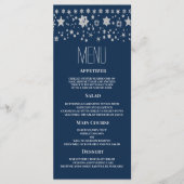 Silver Chirstmas Fee leichte Winter Wedding Menu Programm (Vorderseite)