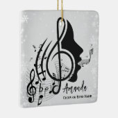 Silver Choir Director Gift Musical Notes Weihnacht Keramikornament (Rechts)