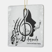 Silver Choir Director Gift Musical Notes Weihnacht Keramikornament (Links)