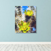 Silver Cholla Cactus Wildblumen Leinwanddruck (Insitu (Holzboden))