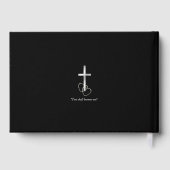Silver Christlich Cross auf Black Wedding Gästebuc Gästebuch (Rückseite)