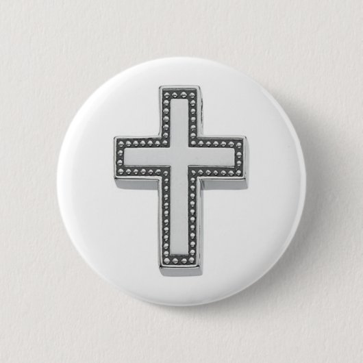 Silver Christlich Cross/Oster Button (Vorderseite)