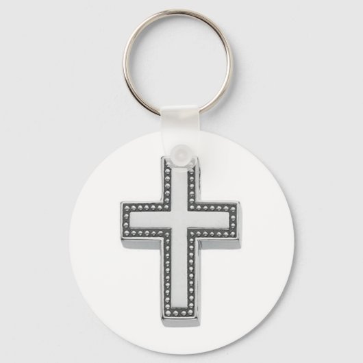 Silver Christlich Cross/Oster Schlüsselanhänger (Vorderseite)