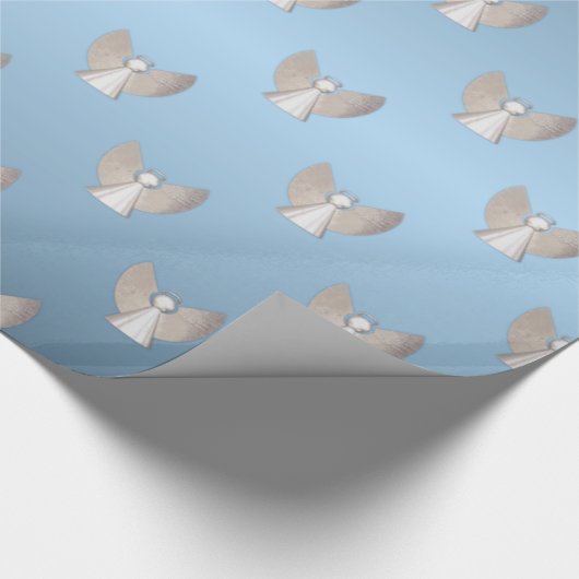 Silver Christmas Angels Geschenkpapier (Ecke)