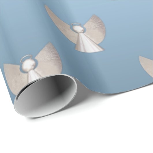 Silver Christmas Angels Geschenkpapier (Rolleneckpunkt)