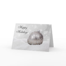 Silver Christmas Ball Ornament Grußkarte