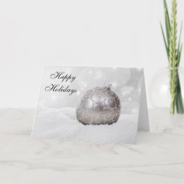 Silver Christmas Ball Ornament Grußkarte Feiertagskarte