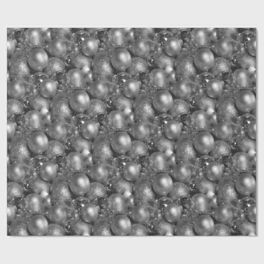 Silver Christmas Baubles Geschenkpapier (Flach)