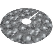 Silver Christmas Baubles Polyester Weihnachtsbaumdecke (Schrägansicht)