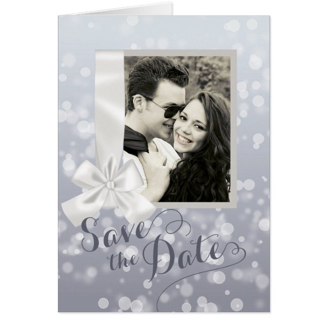 Silver Christmas Foto Save the Date (Vorne)