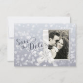 Silver Christmas Foto Save the Date (Vorderseite)