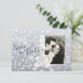 Silver Christmas Foto Save the Date (Stehend Vorderseite)
