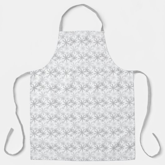 Silver Christmas Funkelnd Schneeflocken Schürze (Vorderseite)