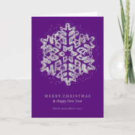 Silver Christmas Glitzer Snowflake Corporate Purpl Feiertagskarte