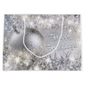 Silver Christmas Große Geschenktasche Geschenktüte (Vorderseite)