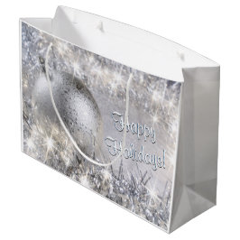 Silver Christmas Große Geschenktasche Geschenktüte