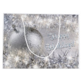 Silver Christmas Große Geschenktasche Große Geschenktüte (Rückseite)