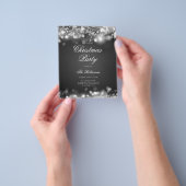 Silver Christmas Lights Einladungs-Programm & Menü (Gruppe)