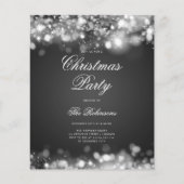 Silver Christmas Lights Einladungs-Programm & Menü (Vorne)