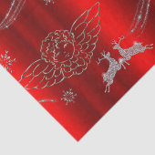 Silver Christmas Magic Red Seidenpapier (Detail)