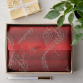 Silver Christmas Magic Red Seidenpapier (Geschenk)