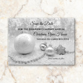 Silver Christmas Open House Save the Date Card