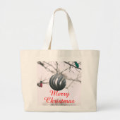 Silver Christmas Ornament Ball Tote Bag Jumbo Stoffbeutel (Vorne)