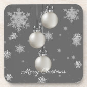 Silver Christmas Ornament Beverage Coaster Getränkeuntersetzer (Vorderseite)
