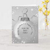 Silver Christmas Ornament mit Snowflakes Card Karte (Gelbe Blume)