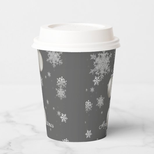 Silver Christmas Ornament Paper Cup Pappbecher (Links)