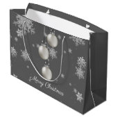Silver Christmas Ornaments Geschenktasche Große Geschenktüte (Rückseite Schrägansicht)