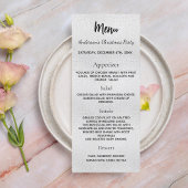 Silver Christmas Party Dinner Karte