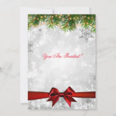 Silver Christmas Party | Weihnachtsbaumleuchten un Einladung (Rückseite)