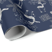 Silver Christmas Rentier Geschenkpapier (Rolleneckpunkt)